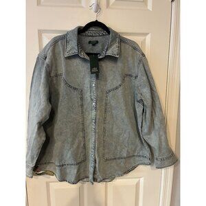 Wild Fable XXL Light Wash Denim Button-Up Shirt